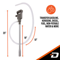 Deway Automatic Fuel Transfer Pump, Powerful AA Battery Powered with USB-C Power Option, 51" Extra Long Hose Fits All Size Cans, Portable Liquid Pump Transfers at 3.8 Gal/Minute