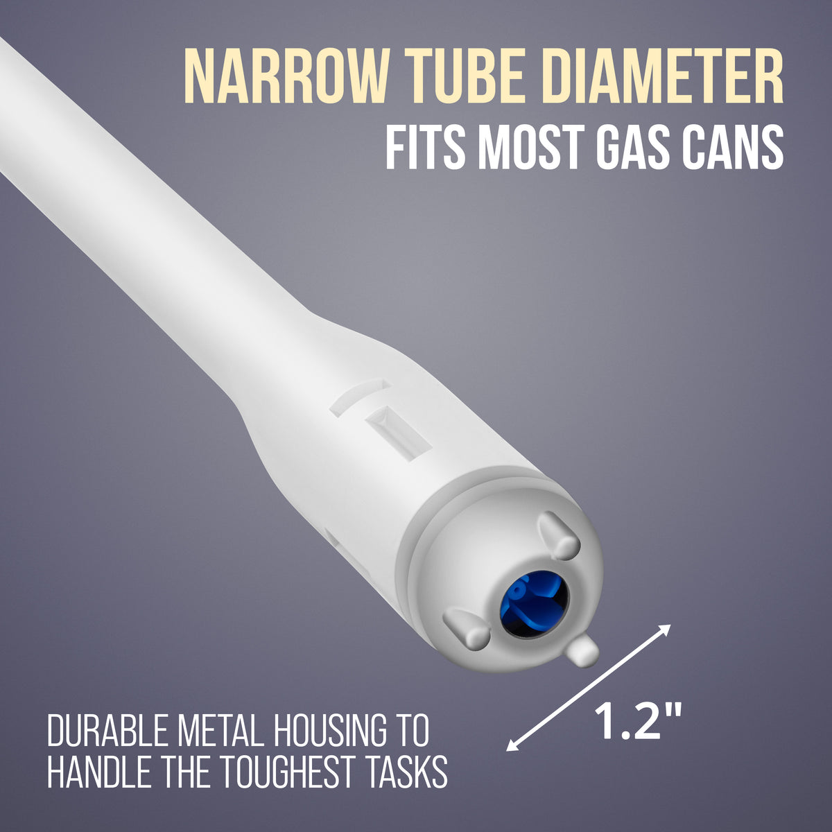 DEWAY Automatic Fuel Transfer Pump with Nozzle for Quick Flow Control & Stop, Heavy Duty Rubber Hose, 3X More Powerful D Battery Powered, Fits All Size Cans, Transfers at 2.4 Gal/Minute