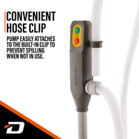 DeWay Battery-Powered Stick Fuel Transfer Pump with Fast 3.2GPM Flow Rate & 51” Clear Transfer Hose for Hands-Free Use | Fits Most Gas Cans for Pumping Gasoline, Kerosene, Diesel & Non-Potable Water