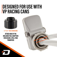 Deway Automatic Fuel Transfer Pump with Auto-Stop, AA Battery Powered, Advanced Adapters For All Size Gas & VP Racing Cans, Extra Long 51" Hose, Portable Liquid Pump for Gasoline, Diesel Fuel