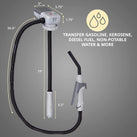 Deway Gas Can Pump w/ Hand Trigger Nozzle - 2.3 GPM, AA Battery
