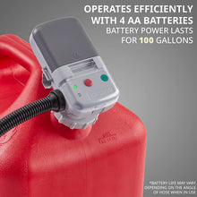 Load image into Gallery viewer, Deway Gas Can Pump w/ Hand Trigger Nozzle - 2.3 GPM, AA Battery

