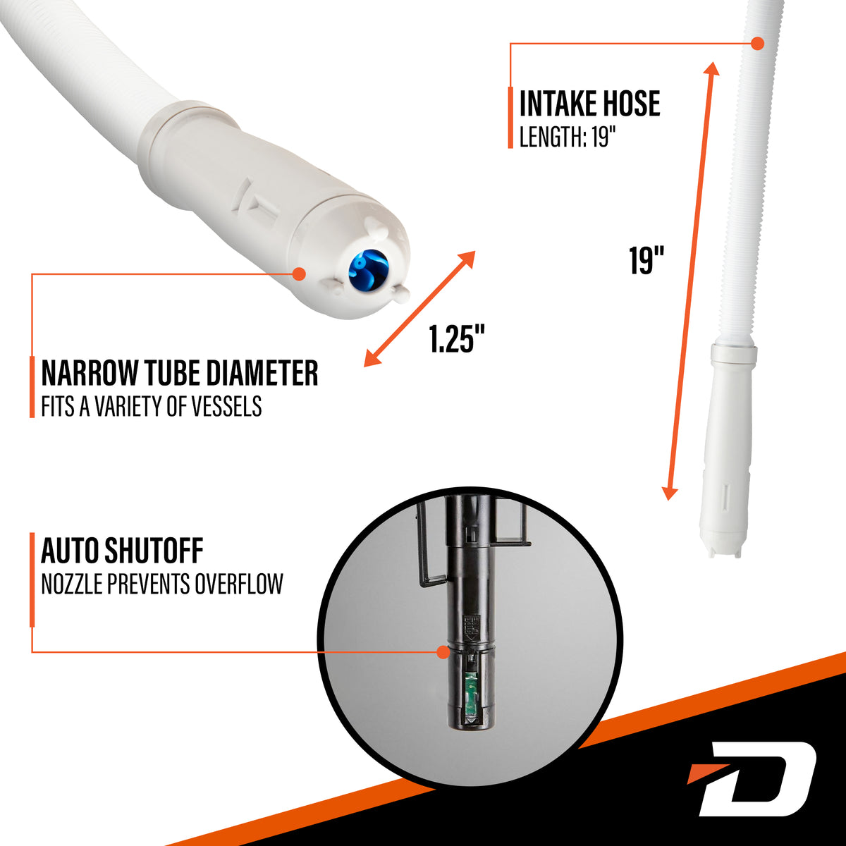 Gas Can Pump w/ Auto-Stop Nozzle & PVC Hose