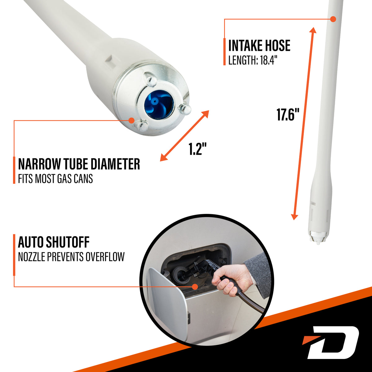 Stick Pump w/ Auto-Stop Nozzle & PVC Hose