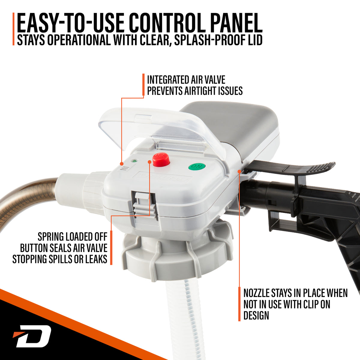 Gas Can Pump w/ Auto-Stop Nozzle & PVC Hose