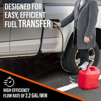 Gas Can Pump w/ Auto-Stop Nozzle & PVC Hose
