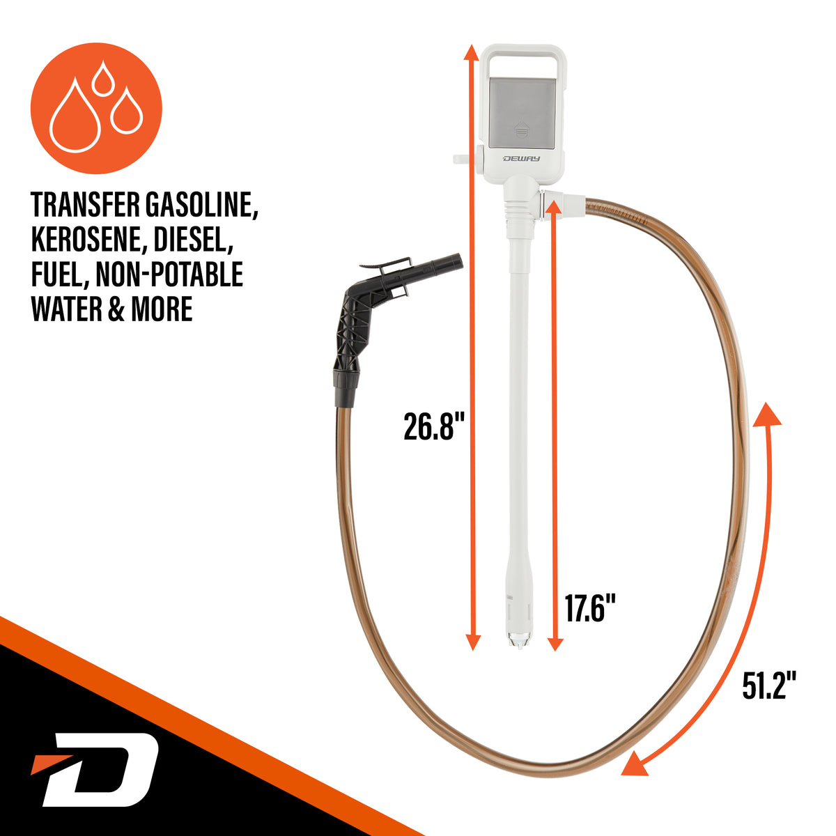 Stick Pump w/ Auto-Stop Nozzle & PVC Hose