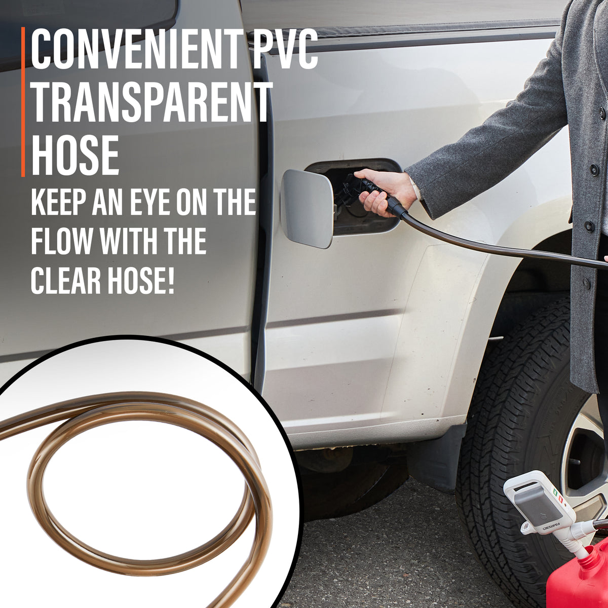 Stick Pump w/ Auto-Stop Nozzle & PVC Hose