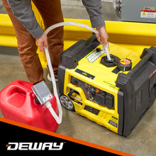 Load image into Gallery viewer, DeWay Gas Can Fuel Transfer Pump w/Auto Stop &amp; Beep | Fast 3.8 GPM Flow Rate, 51” Hose, Storage Bag &amp; 3 Can Adapters for Gasoline, Kerosene, Diesel &amp; Non-Potable Water | USB-C Cable &amp; Battery Power
