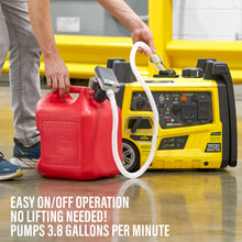 Load image into Gallery viewer, DeWay Gas Can Fuel Transfer Pump w/Auto Stop &amp; Beep | Fast 3.8 GPM Flow Rate, 51” Hose, Storage Bag &amp; 3 Can Adapters for Gasoline, Kerosene, Diesel &amp; Non-Potable Water | USB-C Cable &amp; Battery Power
