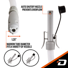 Load image into Gallery viewer, DeWay Gas Can Fuel Transfer Pump w/Auto Stop &amp; Beep | Fast 3.8 GPM Flow Rate, 51” Hose, Storage Bag &amp; 3 Can Adapters for Gasoline, Kerosene, Diesel &amp; Non-Potable Water | USB-C Cable &amp; Battery Power
