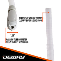 DeWay Gas Can Fuel Transfer Pump | Ultra Fast 3.8 GPM Flow Rate, Long 51” Hose, Storage Bag & 3 Can Adapters for Gasoline, Kerosene, Diesel & Non-Potable Water | USB-C Cable or Battery Power