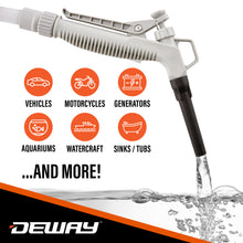 Load image into Gallery viewer, DeWay Gas Can Fuel Transfer Pump with Trigger Nozzle | Fast 3.8 GPM Flow Rate, 51” Hose &amp; 3 Can Adapters for Gasoline, Kerosene, Diesel &amp; Non-Potable Water | USB-C Cable or Battery Power
