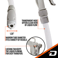 DeWay Gas Can Fuel Transfer Pump with Trigger Nozzle | Fast 3.8 GPM Flow Rate, 51” Hose & 3 Can Adapters for Gasoline, Kerosene, Diesel & Non-Potable Water | USB-C Cable or Battery Power