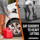 DeWay Gas Can Fuel Transfer Pump with Trigger Nozzle | Fast 3.8 GPM Flow Rate, 51” Rubber Hose & 4 Can Adapters for Gasoline, Kerosene, Diesel & Non-Potables | USB-C Cable & Battery Power