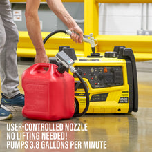 Load image into Gallery viewer, DeWay Gas Can Fuel Transfer Pump with Trigger Nozzle | Fast 3.8 GPM Flow Rate, 51” Rubber Hose &amp; 4 Can Adapters for Gasoline, Kerosene, Diesel &amp; Non-Potables | USB-C Cable &amp; Battery Power
