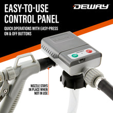 Load image into Gallery viewer, DeWay Gas Can Fuel Transfer Pump with Trigger Nozzle | Fast 3.8 GPM Flow Rate, 51” Rubber Hose &amp; 4 Can Adapters for Gasoline, Kerosene, Diesel &amp; Non-Potables | USB-C Cable &amp; Battery Power
