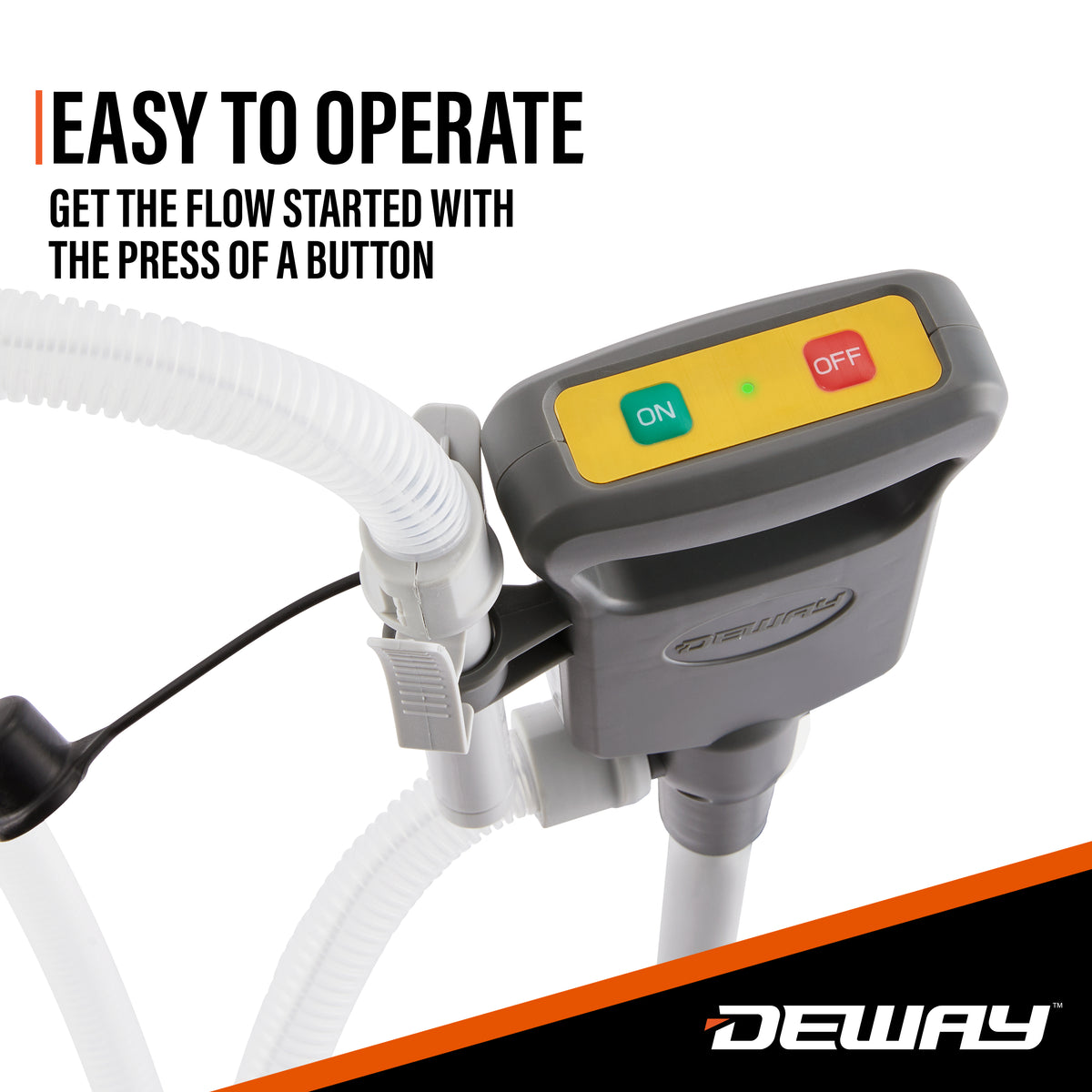 Deway Automatic Fuel Transfer Pump with Auto-Stop and Beep, Powerful AA Battery Powered with USB-C Power Option, 51" Extra Long Hose Fits All Size Cans, Portable Pump Transfers at 3.8 Gal/Minute