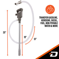 Deway Automatic Fuel Transfer Pump with Auto-Stop and Beep, Powerful AA Battery Powered with USB-C Power Option, 51" Extra Long Hose Fits All Size Cans, Portable Pump Transfers at 3.8 Gal/Minute