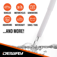 Deway Automatic Fuel Transfer Pump, Powerful AA Battery Powered with USB-C Power Option, 51" Extra Long Hose Fits All Size Cans, Portable Liquid Pump Transfers at 3.8 Gal/Minute