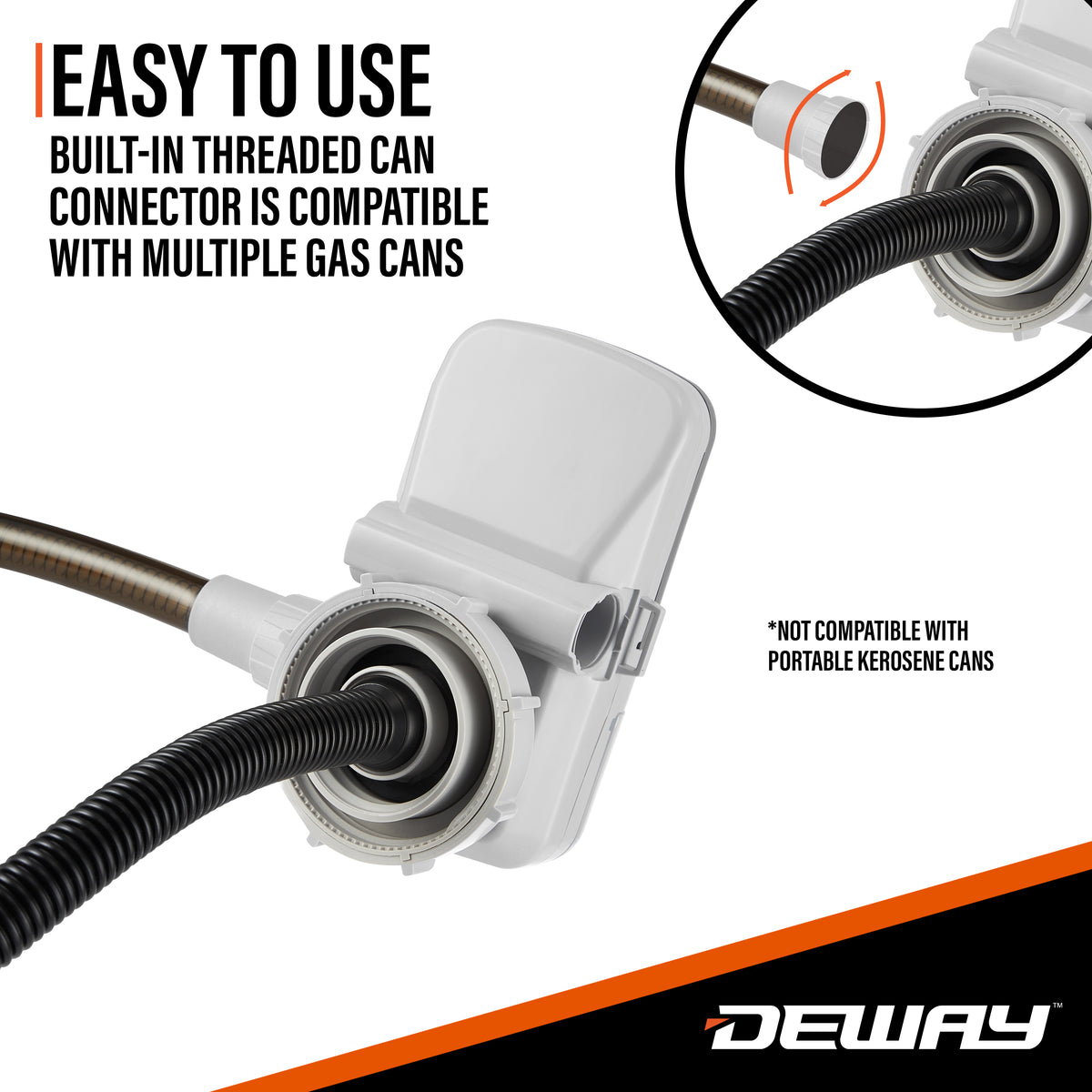 Gas Can Pump w/ Hand Trigger Nozzle & PVC Hose