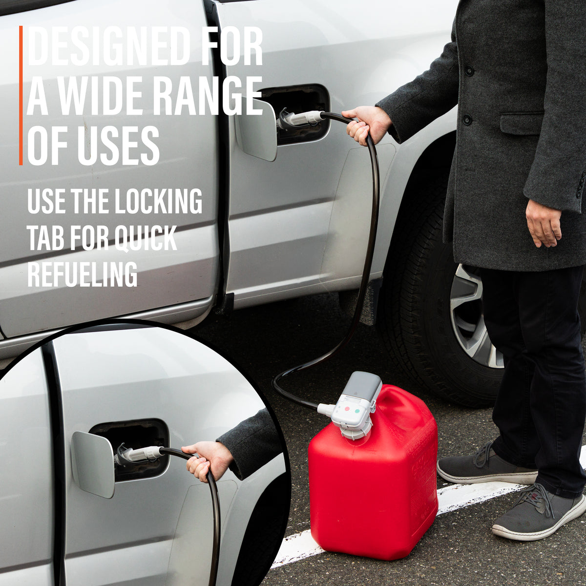 Gas Can Pump w/ Hand Trigger Nozzle & PVC Hose