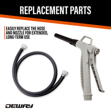 Load image into Gallery viewer, DeWay Fuel Transfer Pump for Gas Can with Manual Hand Trigger Nozzle | Fast 2.4GPM Flow Rate, 51” Heavy Rubber Hose, 4 AA Battery Power &amp; 3 Adapters for Gasoline, Kerosene, Diesel &amp; Non-Potable Wate
