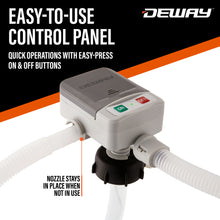 Load image into Gallery viewer, DeWay Fuel Transfer Pump for Gas Can with Basic Clip-On Nozzle | Fast 2.4GPM Flow Rate, Long 51” Tube, Easy 4 AA Battery Power &amp; 3 Fuel Can Adapters for Gasoline, Kerosene, Diesel &amp; Non-Potable Water
