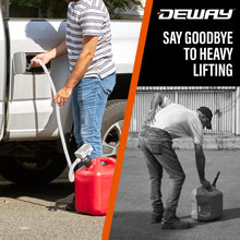 Load image into Gallery viewer, DeWay Fuel Transfer Pump for Gas Can with Basic Clip-On Nozzle | Fast 2.4GPM Flow Rate, Long 51” Tube, Easy 4 AA Battery Power &amp; 3 Fuel Can Adapters for Gasoline, Kerosene, Diesel &amp; Non-Potable Water
